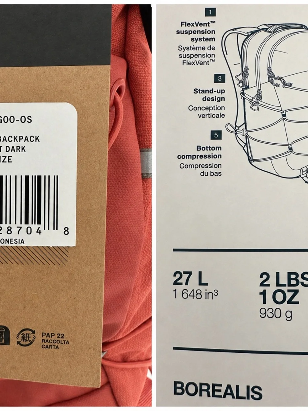The North Face Women’s Borealis Backpack Mars Dust Dark 27L NWT